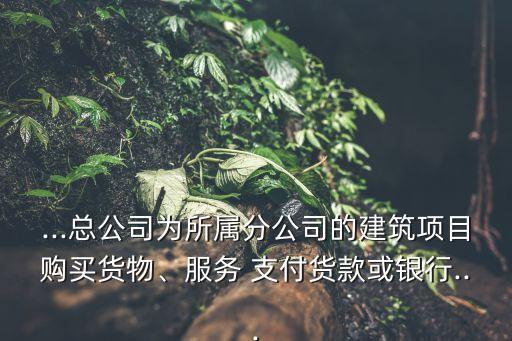 ...總公司為所屬分公司的建筑項目購買貨物、服務(wù) 支付貨款或銀行...