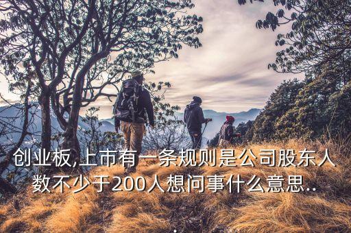 創(chuàng)業(yè)板,上市有一條規(guī)則是公司股東人數不少于200人想問事什么意思...