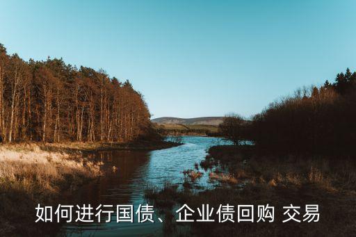 如何進(jìn)行國(guó)債、企業(yè)債回購(gòu) 交易