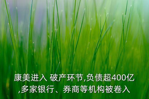 康美進(jìn)入 破產(chǎn)環(huán)節(jié),負(fù)債超400億,多家銀行、券商等機(jī)構(gòu)被卷入