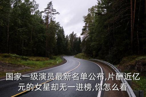 國(guó)家一級(jí)演員最新名單公布,片酬近億元的女星卻無一進(jìn)榜,你怎么看