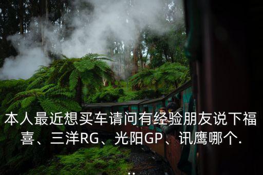 本人最近想買車請問有經(jīng)驗朋友說下福喜、三洋RG、光陽GP、訊鷹哪個...