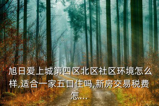  旭日愛(ài)上城第四區(qū)北區(qū)社區(qū)環(huán)境怎么樣,適合一家五口住嗎,新房交易稅費(fèi)怎...