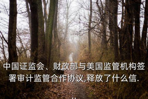 中國(guó)證監(jiān)會(huì)、財(cái)政部與美國(guó)監(jiān)管機(jī)構(gòu)簽署審計(jì)監(jiān)管合作協(xié)議,釋放了什么信...
