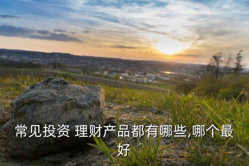 常見投資 理財產品都有哪些,哪個最好