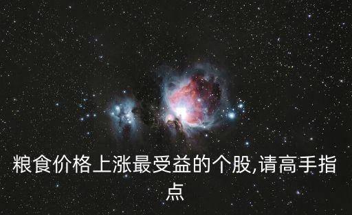 糧食價格上漲最受益的個股,請高手指點(diǎn)
