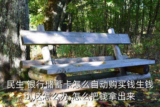 民生 銀行儲(chǔ)蓄卡怎么自動(dòng)購買錢生錢b,這怎么辦,怎么把錢拿出來