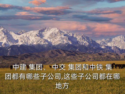 中建 集團、 中交 集團和中鐵 集團都有哪些子公司,這些子公司都在哪地方