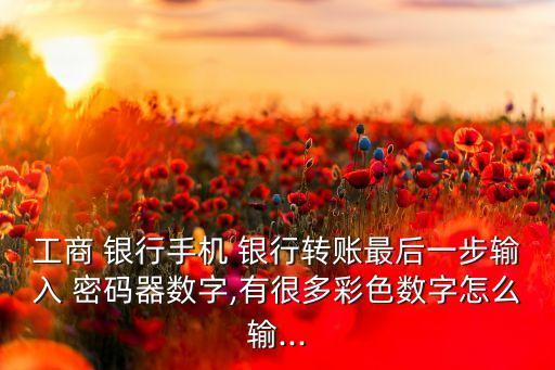 工商 銀行手機 銀行轉賬最后一步輸入 密碼器數(shù)字,有很多彩色數(shù)字怎么輸...