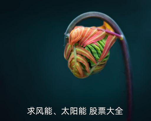 求風(fēng)能、太陽(yáng)能 股票大全