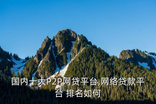 國內十大P2P網貸平臺,網絡貸款平臺 排名如何
