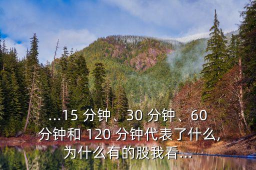 ...15 分鐘、30 分鐘、60 分鐘和 120 分鐘代表了什么,為什么有的股我看...