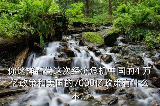 你這樣看代這次經(jīng)濟(jì)危機(jī)中國(guó)的4 萬億政策和美國(guó)的7000億政策有什么不...