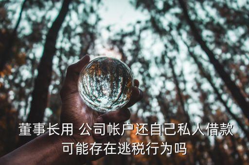 董事長(zhǎng)用 公司帳戶(hù)還自己私人借款可能存在逃稅行為嗎