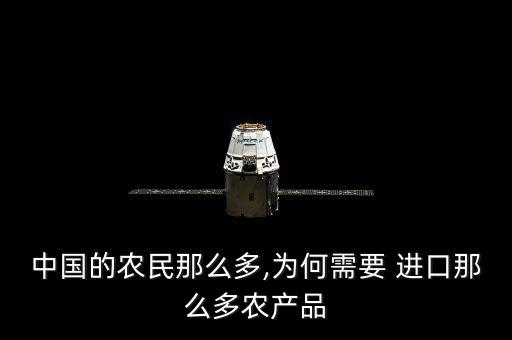 中國的農民那么多,為何需要 進口那么多農產品