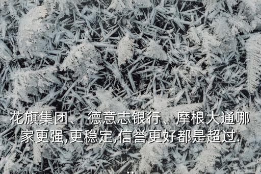 花旗集團(tuán)、 德意志銀行、摩根大通哪家更強(qiáng),更穩(wěn)定,信譽(yù)更好都是超過(guò)...