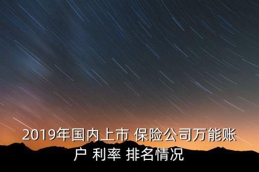 2019年國內(nèi)上市 保險(xiǎn)公司萬能賬戶 利率 排名情況