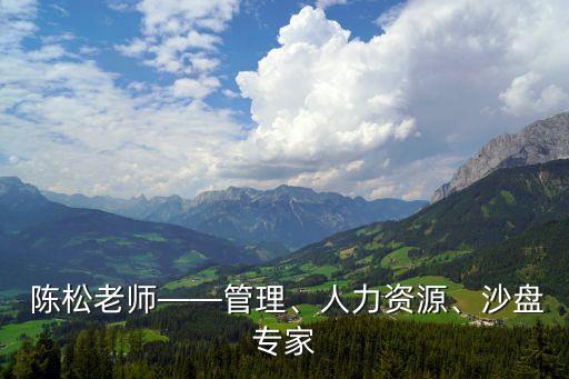  陳松老師——管理、人力資源、沙盤專家
