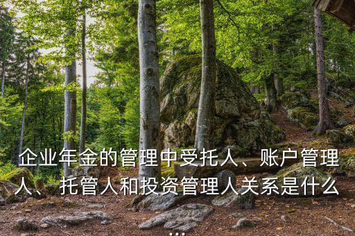  企業(yè)年金的管理中受托人、賬戶管理人、 托管人和投資管理人關(guān)系是什么...
