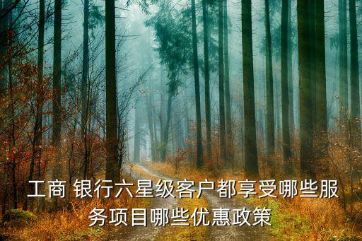  工商 銀行六星級(jí)客戶(hù)都享受哪些服務(wù)項(xiàng)目哪些優(yōu)惠政策