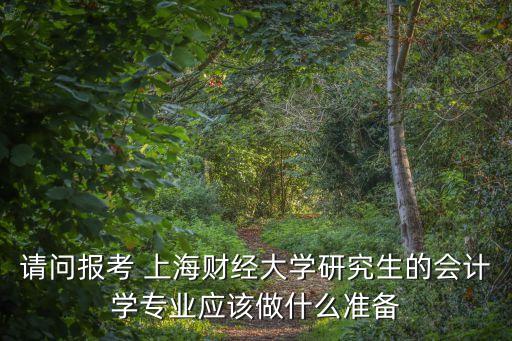 請問報考 上海財經(jīng)大學(xué)研究生的會計(jì)學(xué)專業(yè)應(yīng)該做什么準(zhǔn)備