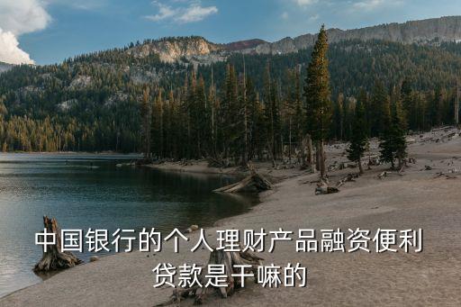  中國銀行的個(gè)人理財(cái)產(chǎn)品融資便利 貸款是干嘛的