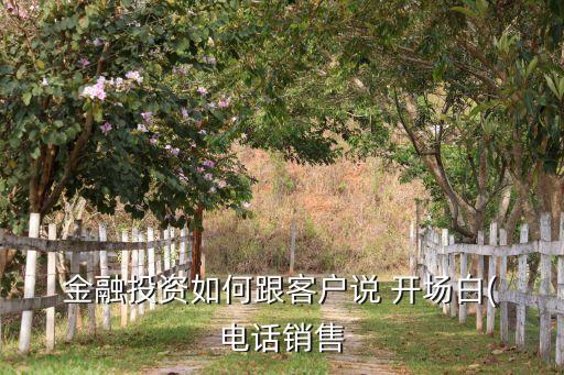 金融外匯公司電話營銷開場(chǎng)白技巧